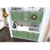 Bucatarie Zebra alba / Fronturi MDF Verde - Varianta 1